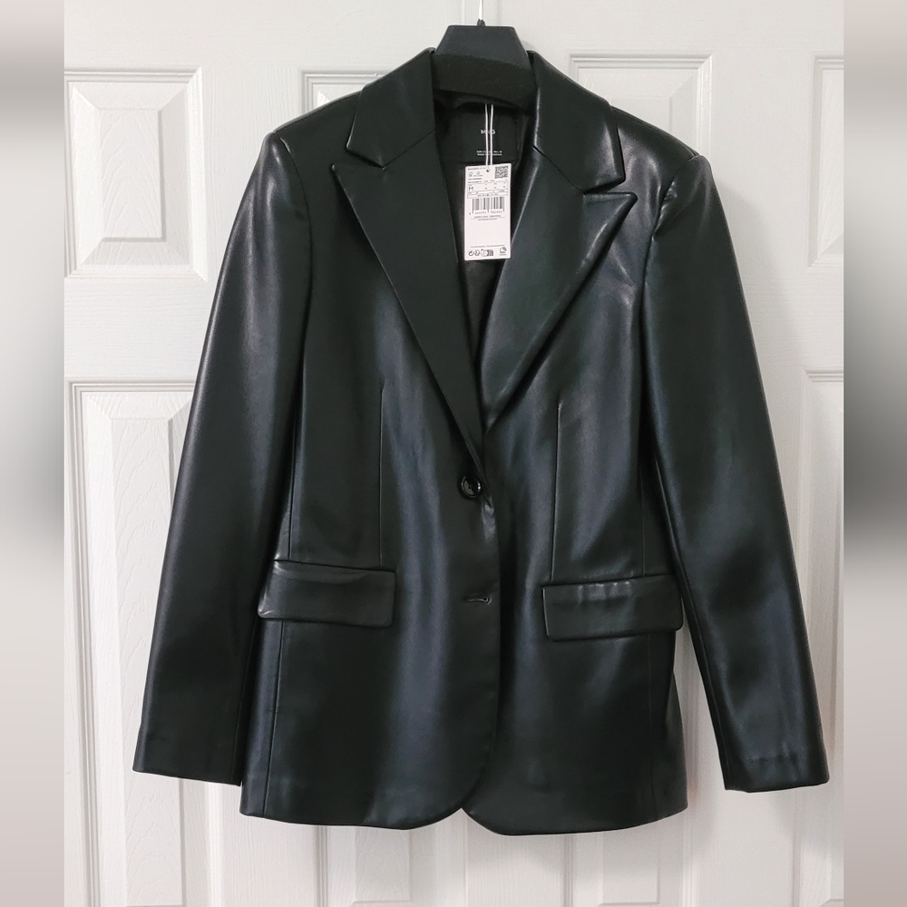 MANGO Leather Effect Jacket